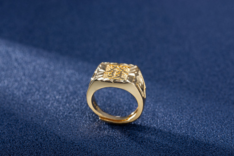 Bague Fortune Dominatrice Or Sable Bague Ouverte En Or Plaqué Cuivre Bijoux display picture 3