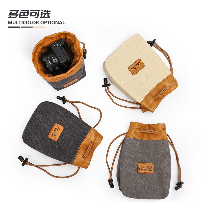 Seven-color Cotton Sleeve Bag Waterproof Cross-border Digital Protection Portable SLR Lens Bag Cover Micro Single Camera Bag Photography Bag