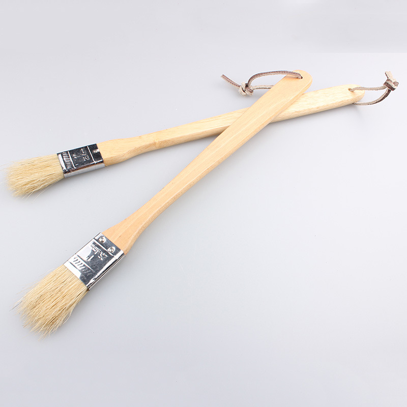 Cepillo de cerdas barbacoa parrilla cepillo de aceite cepillo de limpieza cepillo de barbacoa mango de madera cepillo de condimento de barbacoa