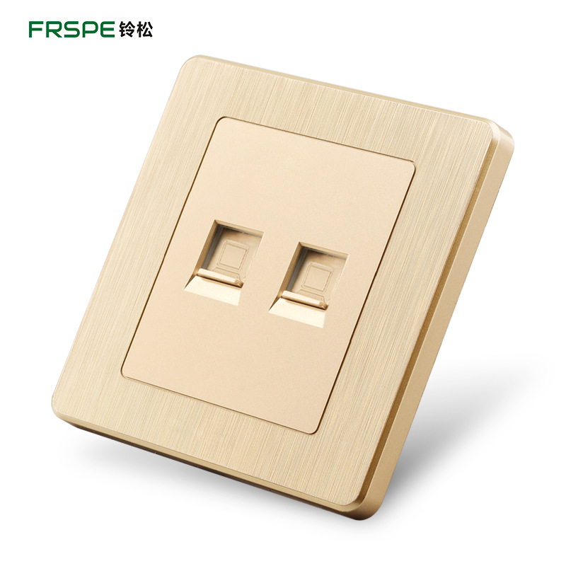 Panel de pared champán oro socket 86 tipo doble AMP interfaz ordenador de una sola pieza socket Panel De fábrica al por mayor