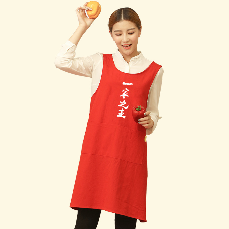 Delantal de cocina en casa lindo japonés anti-incrustante logotipo personalizado overoles de las mujeres de estilo coreano de moda de la cintura de los hombres de impresión