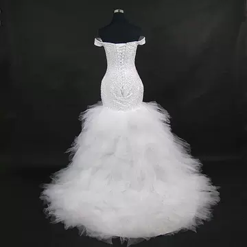 Autumn Lace Long Mid-waist Sleeveless Wedding Dress - ShopShipShake