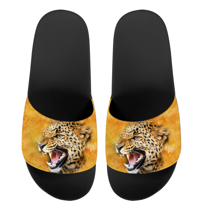 Amazon Hot 2020 Summer New Soft Bottom Slippers Custom Pattern Leopard White Horse Printed Home Slippers