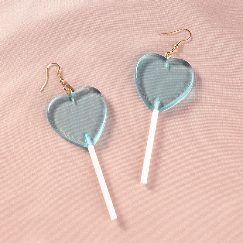 Sweet Candy Color Heart Lollipop Earrings display picture 1