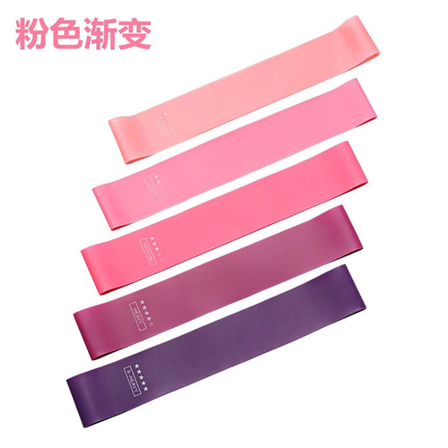 Silicone elastic band fitness pink gradient resistance band arm squat exercise stretch band yoga resistance band