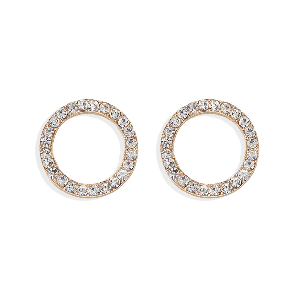 Sweet Full Diamond Round Earrings Mori Temperament Girl Color Diamond Super Flash Geometric Earrings Street Shooting Accessories Wholesale Nihaojewelry display picture 23