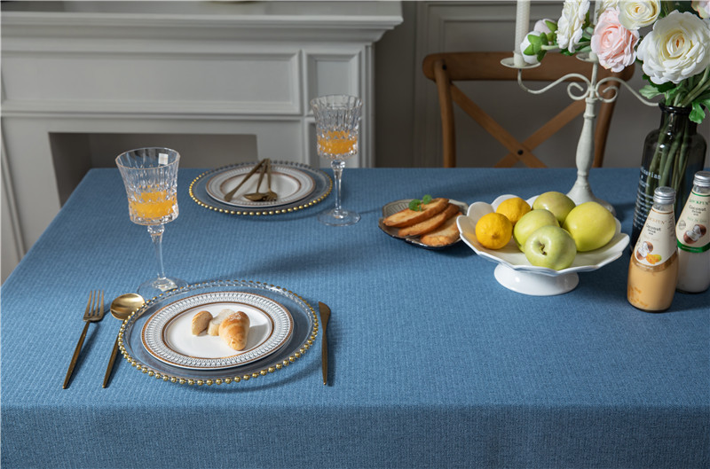Thickened Polyester-cotton Cotton-linen Modern Simple Solid Color Rectangular Coffee Table Cloth, Dining_voghion.com