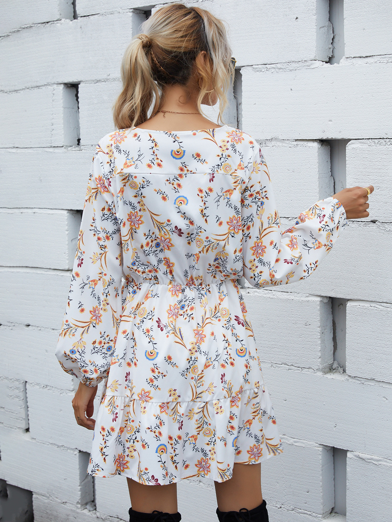 White Printed Dress NSCX7711