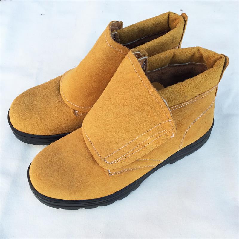 批发电焊加盖劳保鞋防砸防刺穿加厚高帮翻毛牛皮橡胶底劳保防护鞋