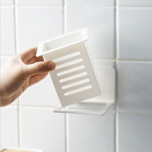 Japanese Multifunctional Kitchen Chopsticks Cage No Hole Wall Mounted Household Spoon Chopsticks Box Storage Rack 