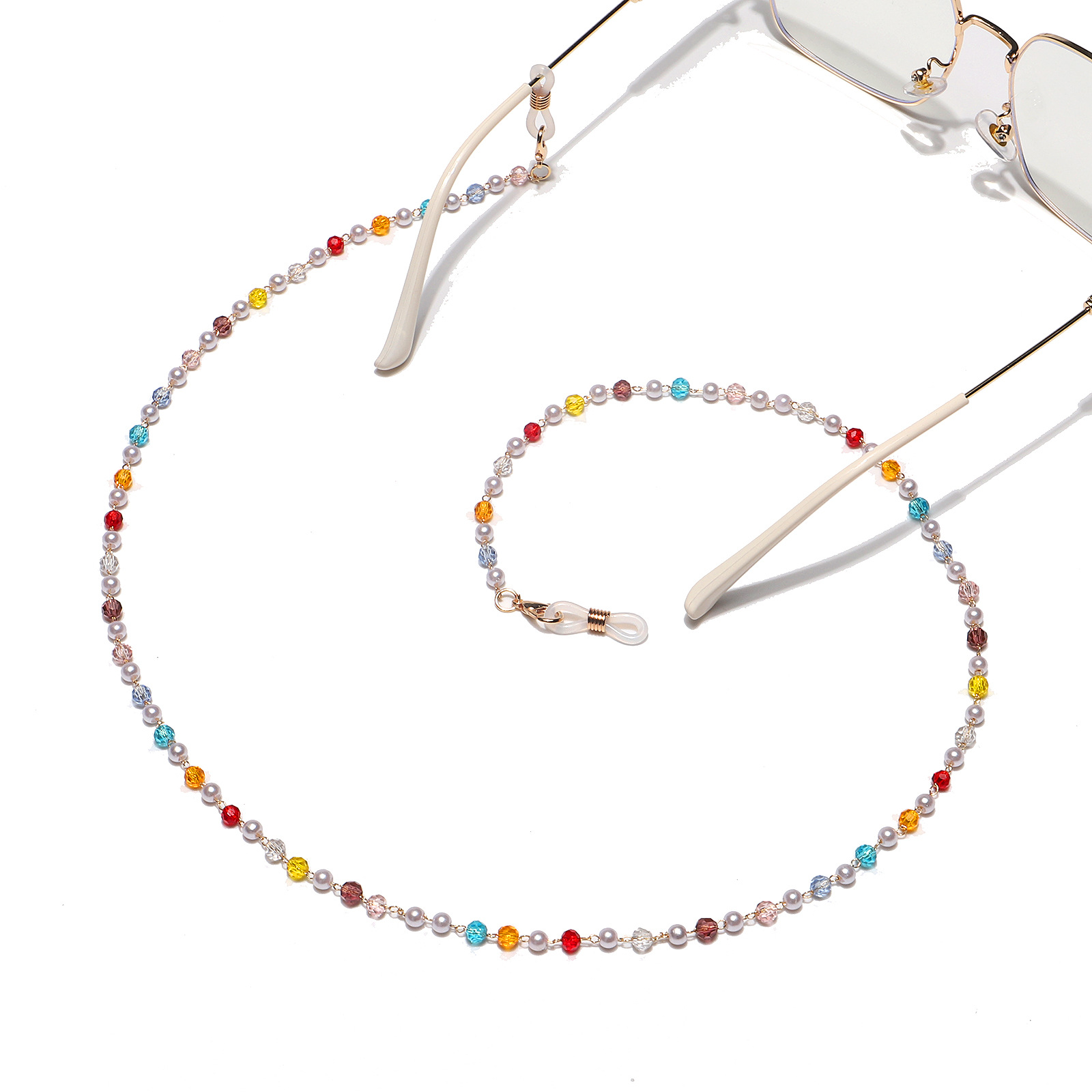 Fashion Simple Colorful Crystal Glasses Chain display picture 3