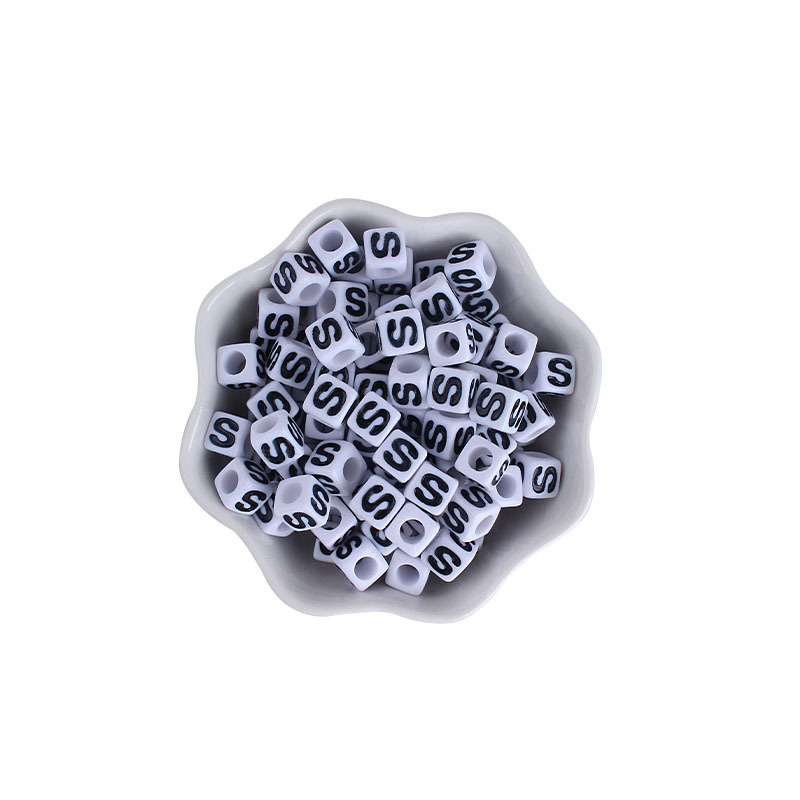 7mm plástico 26 inglés letras DIY creativo bebé nombre personalizado chupete cadena pulsera Accesorios