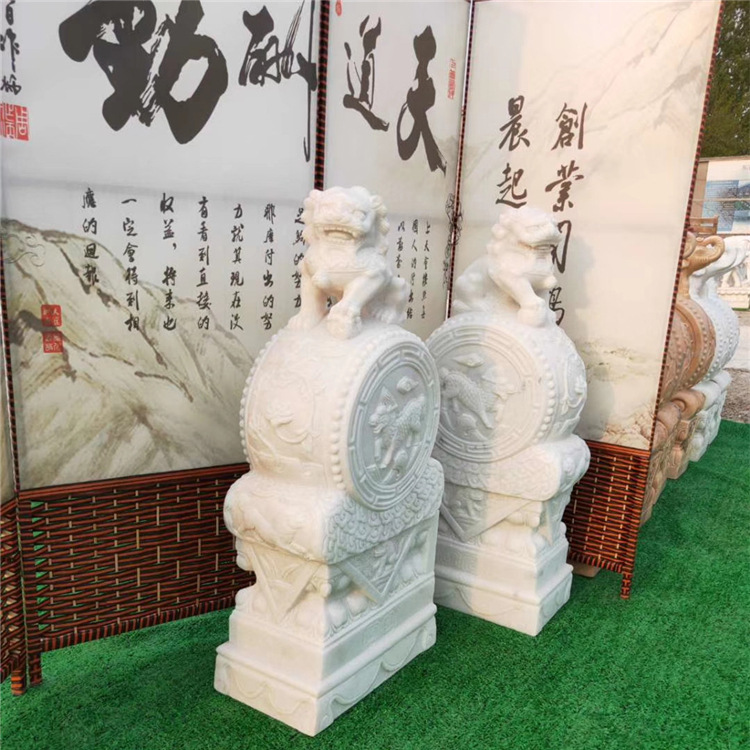 定制门当墩石鼓石墩仿古石雕门墩青石抱鼓石麒麟貔貅石狮子门鼓-阿里巴巴