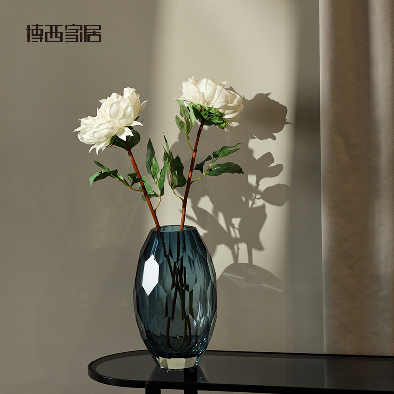 博西家居 牡丹白色仿真花束摆件客厅餐桌摆花花艺装饰品假花摆设|ru