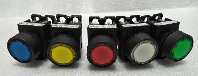 富士按钮 AR22EOL带灯按钮AR22EOL-11E3S自复位LED 红黄蓝绿白橙