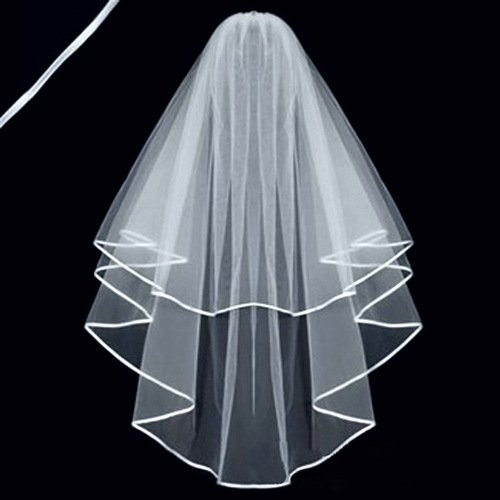 Wholesale bridal veil double-layered edge 1.5 veil wedding dress accessories wedding veil manufacturer cross-border