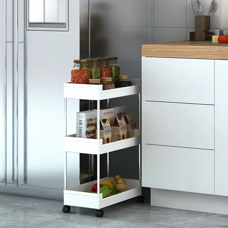 工厂直销新型塑钢厨房多层厨房置物篮客厅收纳美容护理推车置物架