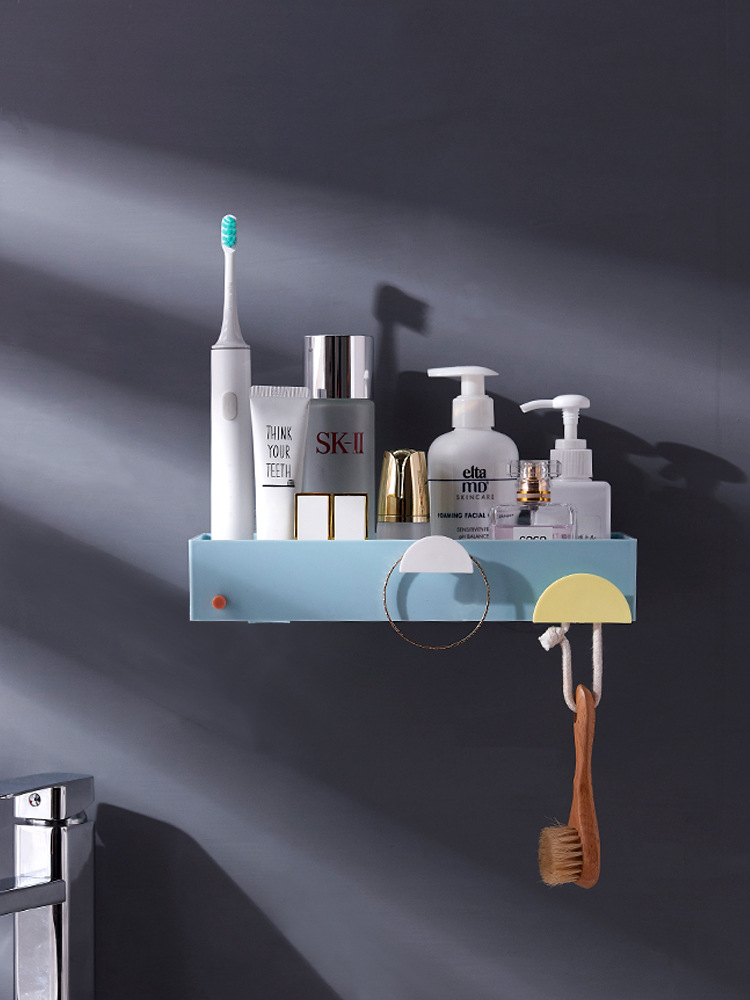 Sunrise impression Shower Room Towel rack Storage rack Punch holes Wall simple originality Storage Shelf