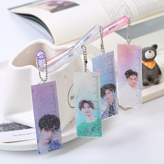 Student Ruler Pendant Charm Neutral Pen Creative Study Stationery Office Black Signature Pen Cute Cartoon Pen