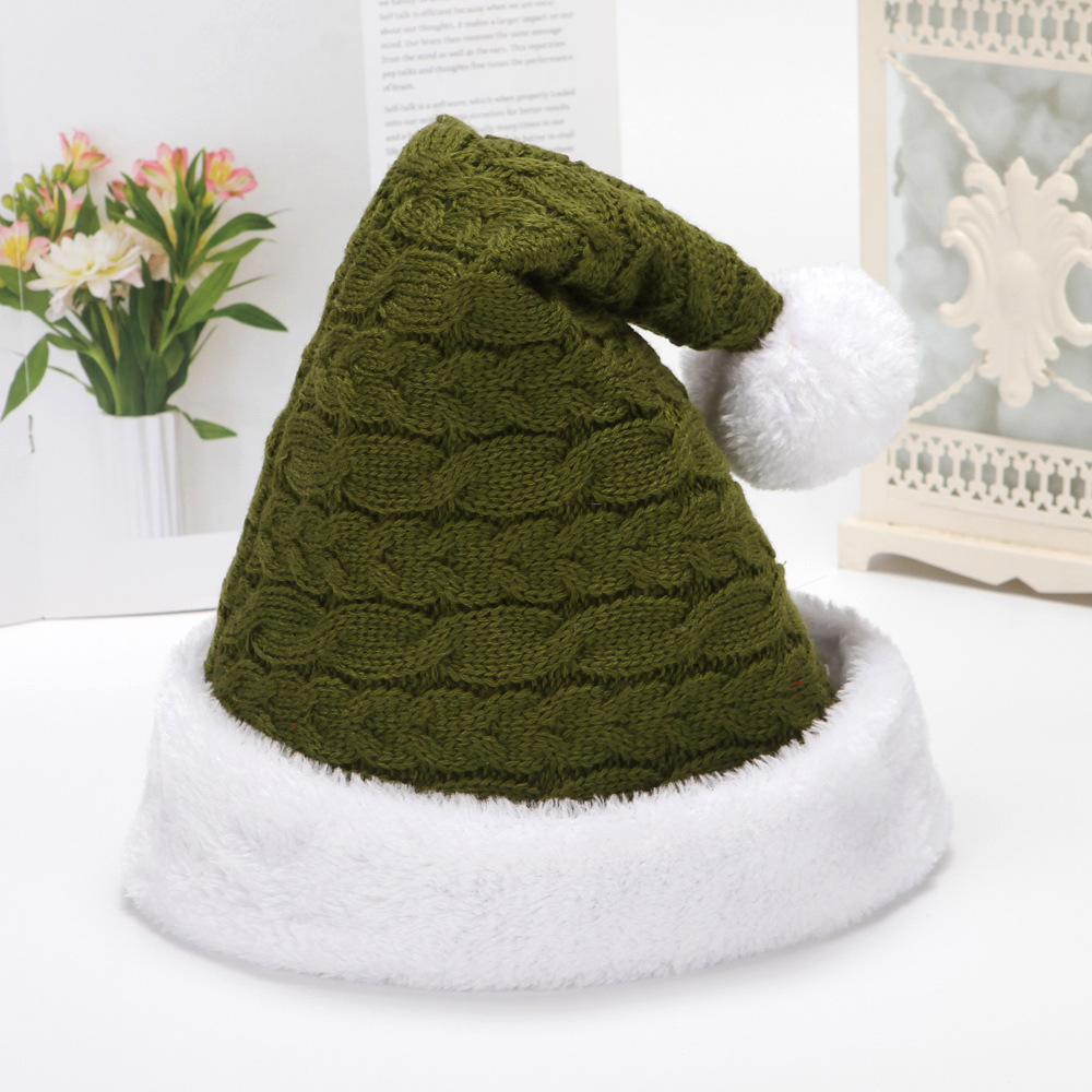 Cappello di Natale Cappello di Babbo Natale lavorato a maglia Cappello per adulti Decorazioni per le feste invernali Regali Regali_voghion.com