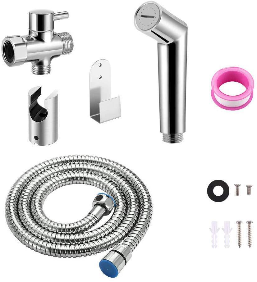 亚马逊不锈钢妇洗器喷枪增压净身喷头马桶套装冲洗私处妇洗洁身器|ms