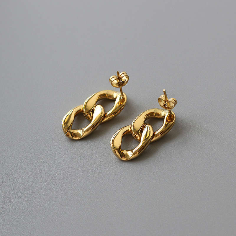 8g Weight PVD Coated Gold Plating Process 304 Stainless Steel Ear Needle Material Real Gold Plated Plating Material Earrings, Ear Studs Classification 18K Gold Plating Color 1 Pair Quantity 304 Stainless Steel Material chain Pattern Women'S Gender Fashion Style Waterproof Non Tarnish Craft Gold, Silver Color PVD Coated Real Gold Plated 18K Gold Chain 304 Stainless Steel Fashion Waterproof Non Tarnish Earrings Ear Studs 12