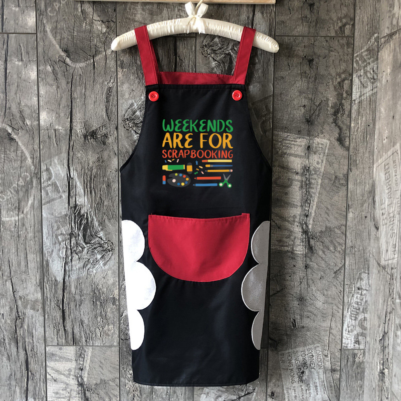 Aceite impermeable mochila Hotel hombres y mujeres ropa de trabajo logotipo impreso verano arte pintura delantal moda coreana Smock