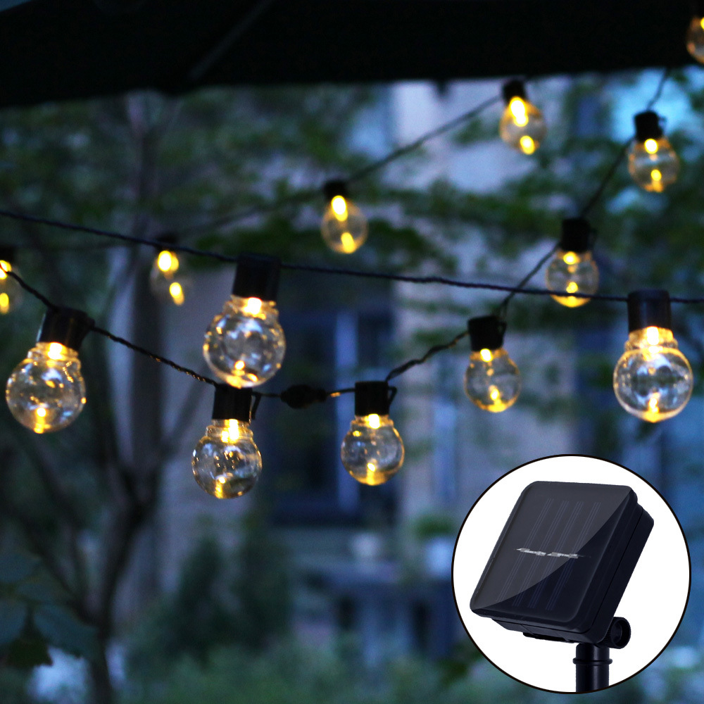 Snap Light Bulb Light String G50 Bulb String Light Outdoor Waterproof Courtyard Solar Wedding Ins Decorative Light Party