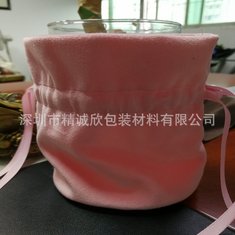 生产厂家直供长毛束口绒布袋、天鹅绒布袋 尺寸、颜色支持订