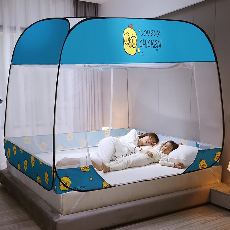 夏季床上用品  免安裝包蚊帳 三開門卡通蒙古包蚊帳家用宿舍蚊帳