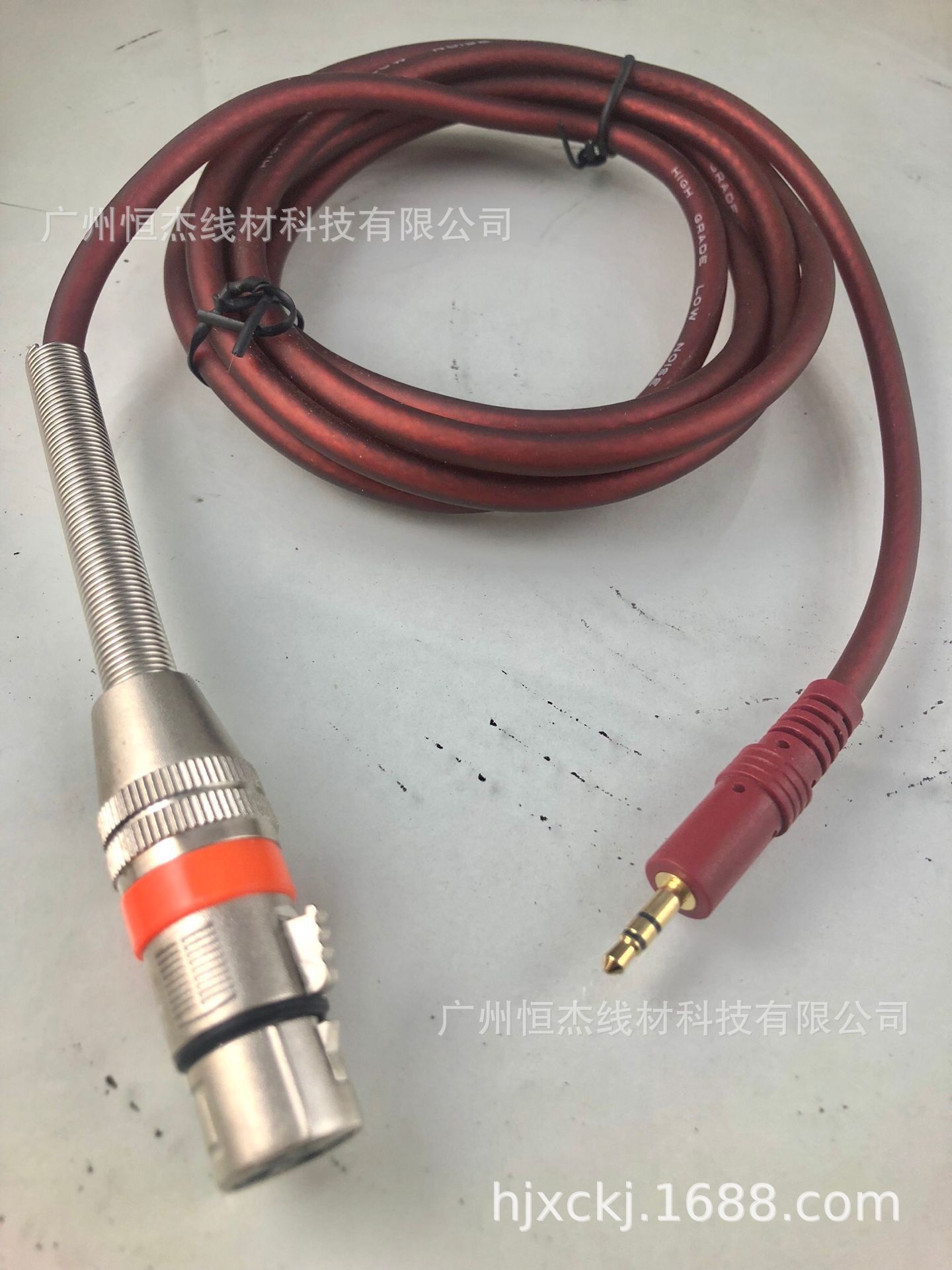 麦克风音频线3.5mm卡农母线公转XLR话筒线连接电容麦克风单卡线