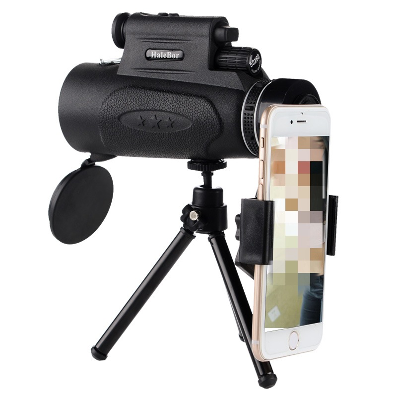 HaleBor telescope factory 100X90 outdoor monocular low-light night vision high-definition high-power clip mobile phone telescope