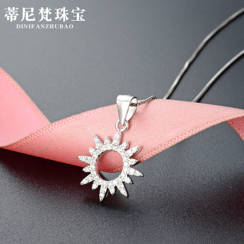 Girasol s925 Collar de plata colgante elegante temperamento Super Hada moda Chanel estilo femenino collar fuente al por mayor