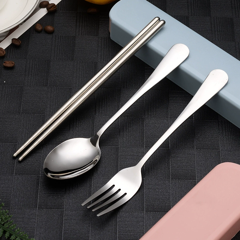 Оптовая Продажа с фабрики 1010 портативная посуда из нержавеющей стали костюм Открытый путешествия Студент вилка ложка палочки для еды посуда Западная еда