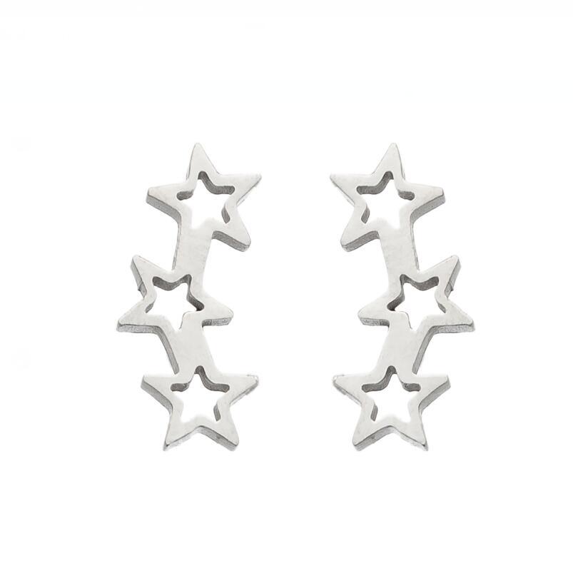 Women's Fashion Korean Style Geometric Star Stainless Steel No Inlaid Ear Studs Stainless Steel Earrings display picture 4