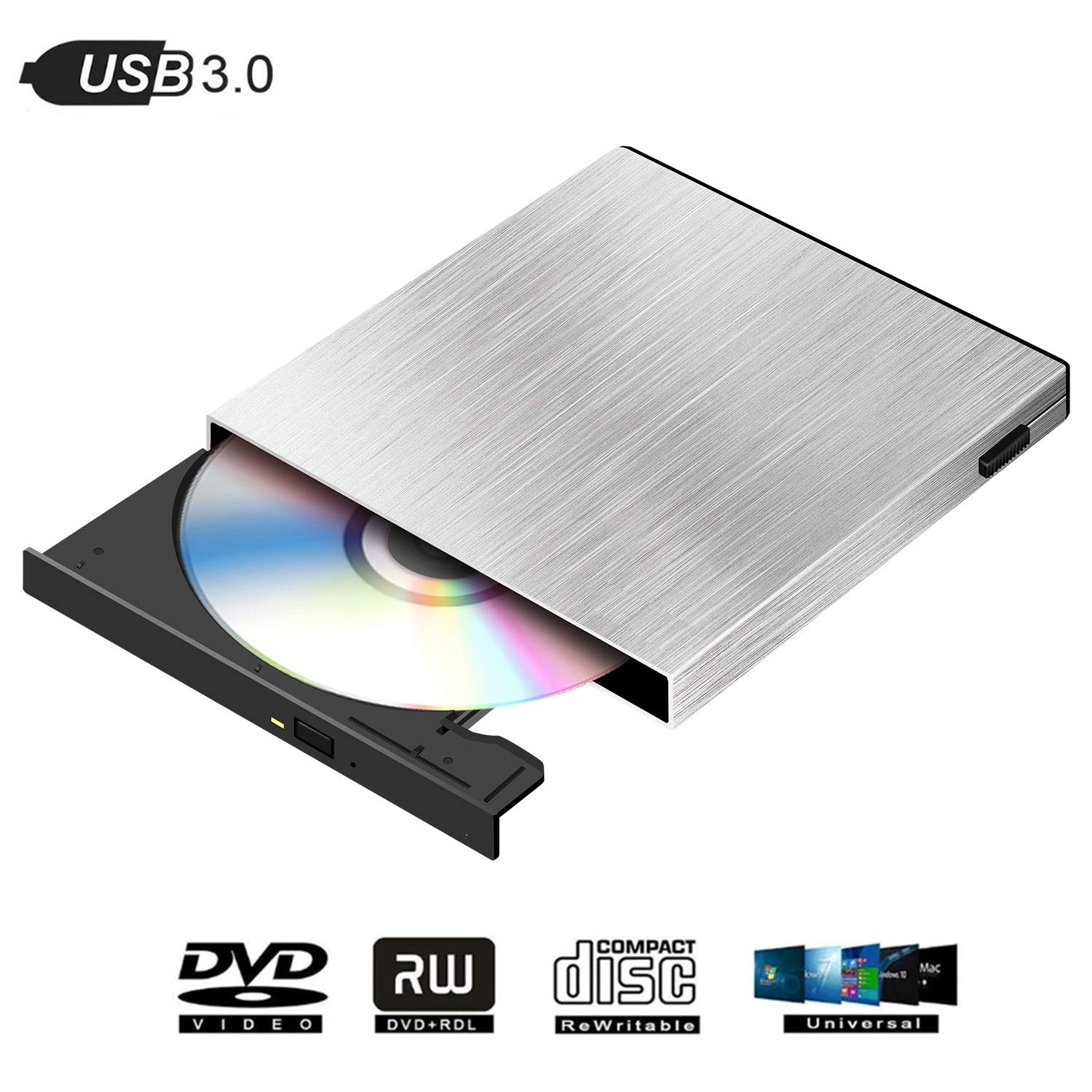 USB3.0铝挤外置光驱CD/DVD刻录机移动光盘驱动器笔记本电脑台式机|ru