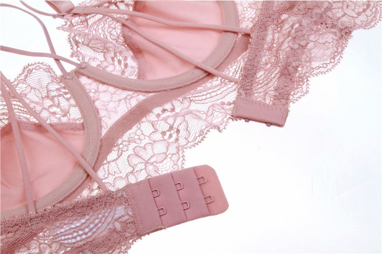 Lingerie francese ultrasottile in pizzo con retro sexy, set da donna, reggiseno trasparente, confortevole e traspirante_voghion.com