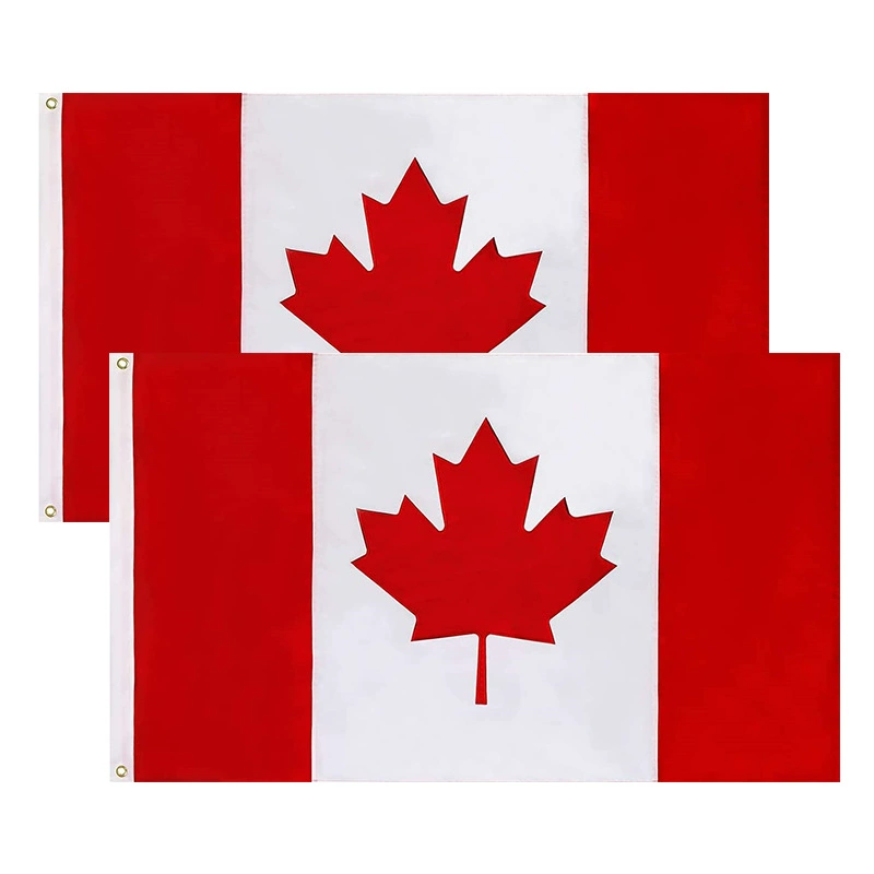 Cross-border special supply of 90*150cm Canadian embroidered flag 210D Oxford cloth Canadian flag