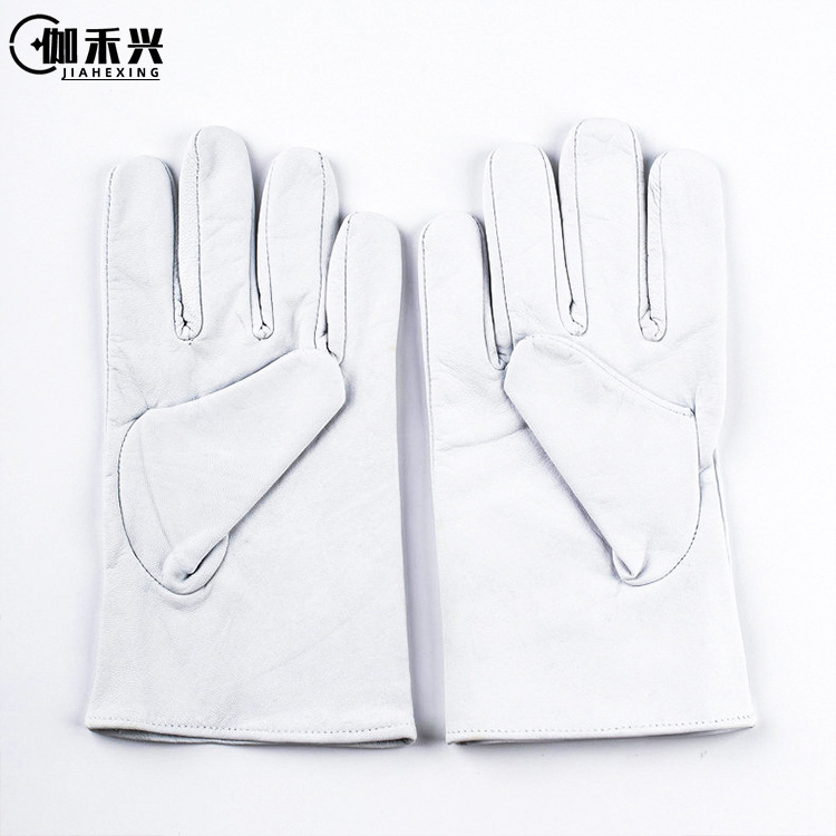 手套生产厂家供应 劳保手套 电焊工业手套 白色羊皮无里布手套
