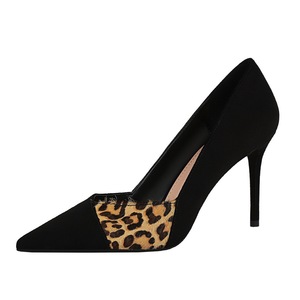 998-2 in Europe and the sexy nightclub show thin high heels with suede shallow thin mouth pointed leopard color matching