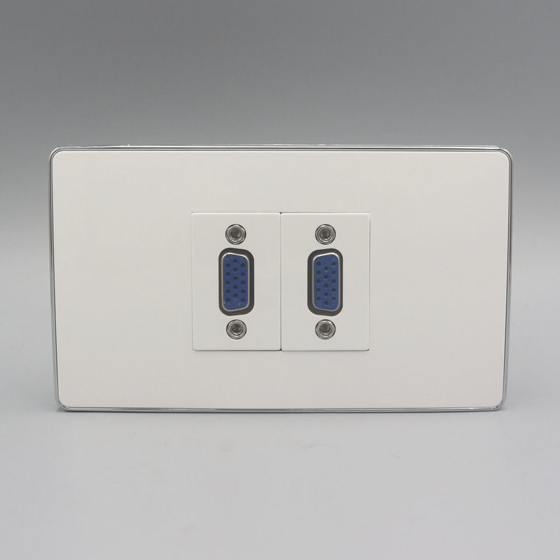 120型VGA网络墙壁面板2个免焊接VGA电脑插座面板多媒体投影仪面板