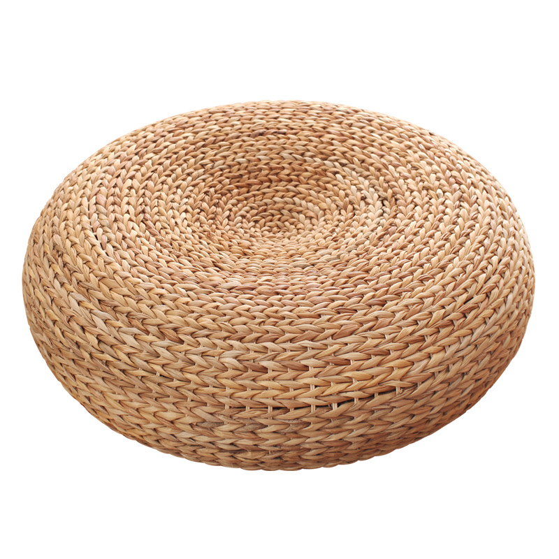 Thickened Tatami Mat, Woven Straw Japanese Futon Cushion, Floor Cushion, Floor Meditation Pad, Home Use Round Cushion