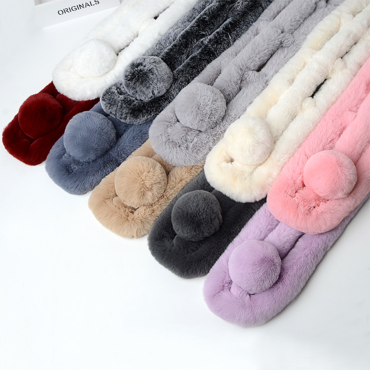169g Weight Unisex Elegant Vintage Style Solid Color Imitation Fur Scarf