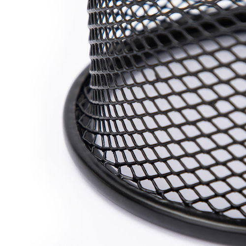 Factory Direct Selling Simple Round Pen Holder Creative Office Supplies Black Mesh Metal Pen Holder Pen Insert Square Thickened