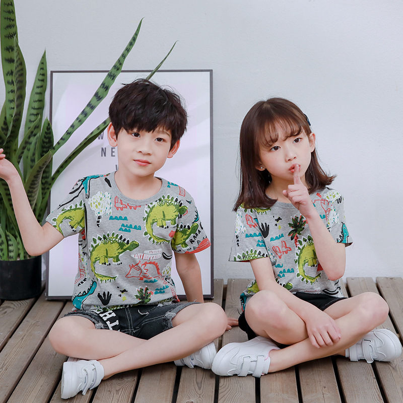 Admy Short -Seleeved Hemp Dinosaur