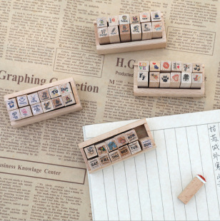 Manufacturer Simple Wooden Retro Cute Mini Seal Set DIY Diary Seal