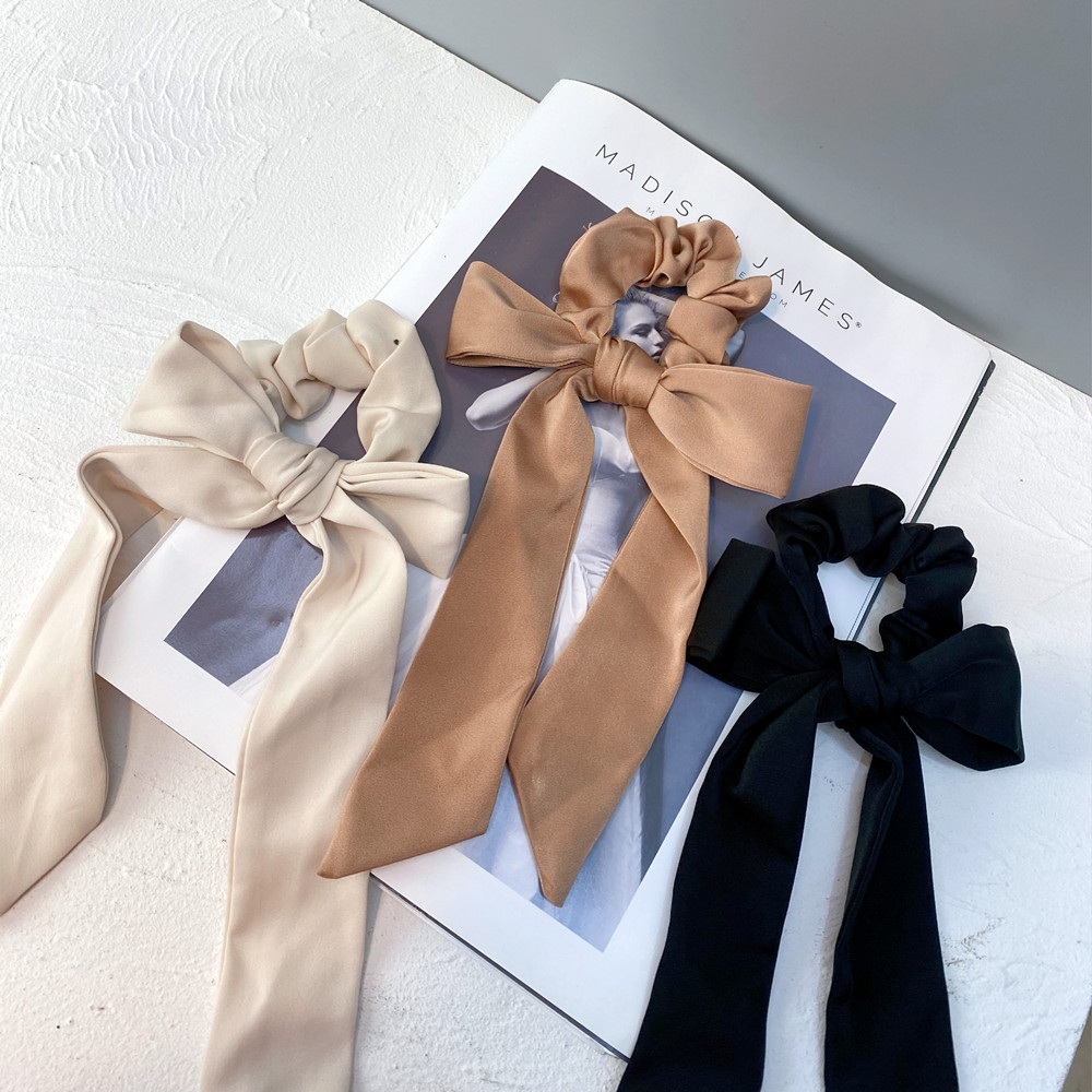 Bow Knot Long Ribbon Hair Scrunchies display picture 12