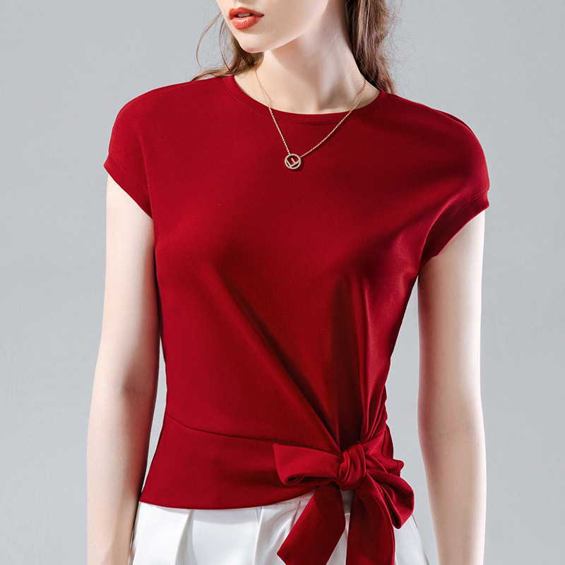 Summer solid short sleeve T-shirt