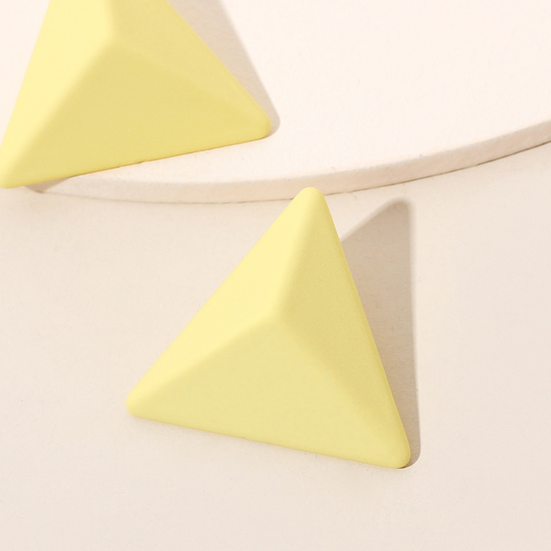 5g Weight Earrings Classification Housewarming, Anniversary, Business, Wedding, Travel, Birthday, Festival Occasion Geometric Pattern Women'S Gender Rose Red, Purple, Yellow Color New Style Purple Geometric Triangle Earrings Summer Bright Temperament Earrings Wholesale Nihaojewelry 4