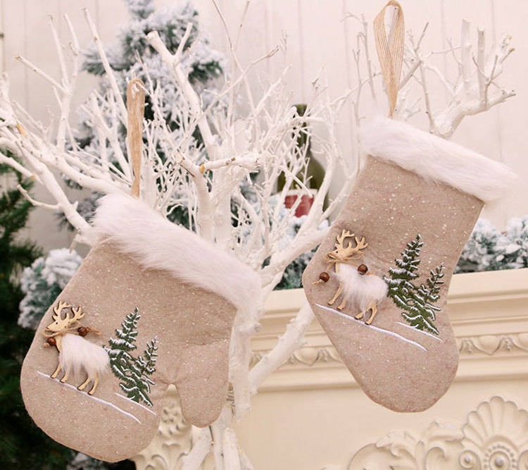 Embroidered Christmas Stocking Gloves Christmas Gift Christmas Tree Pendant display picture 1